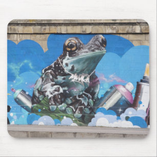 Cool Frog Between Spray Cans Graffiti Mouse Mat