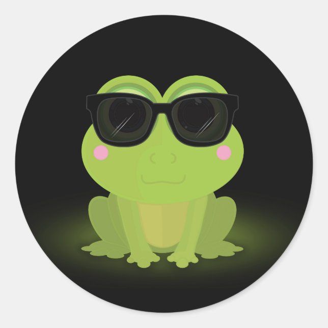 Cool Frog   Classic Round Sticker (Front)