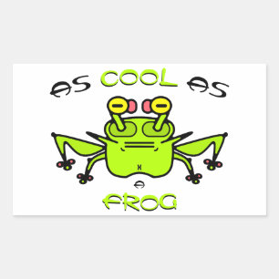 Cool Frog Funny Cartoon Character Motto Design Rectangular Sticker