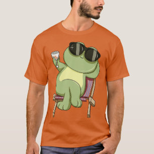 Cool frog is drinking a glass wine T-Shirt