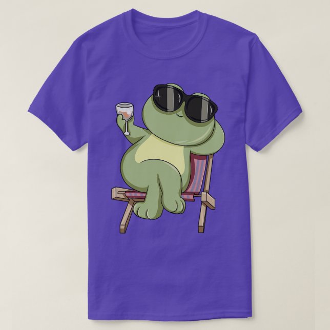 Cool frog is drinking a glass wine T-Shirt (Design Front)
