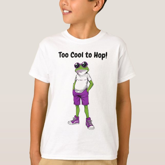 Cool Frog Kids T-Shirt – Funny Sunglasses Frog Tee (Front)