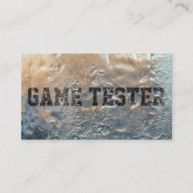 Cool Frozen Ice Game Testing Business Card (Front)