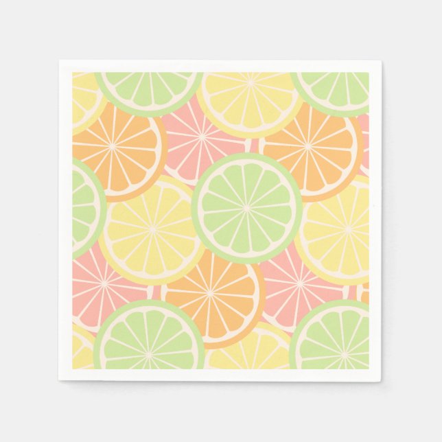 Cool Fruity Summer Birthday Party Supplies Napkin (Front)