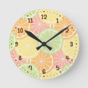 Cool Fruity Summer Teens Room Decor Round Clock