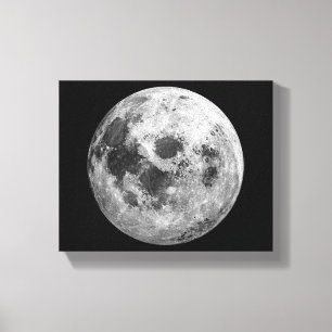 Cool Full Moon Graphic Space Astronomy Science Canvas Print