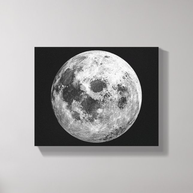 Cool Full Moon Graphic Space Astronomy Science Canvas Print (Front)