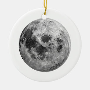 Cool Full Moon Graphic Space Astronomy Science Ceramic Tree Decoration