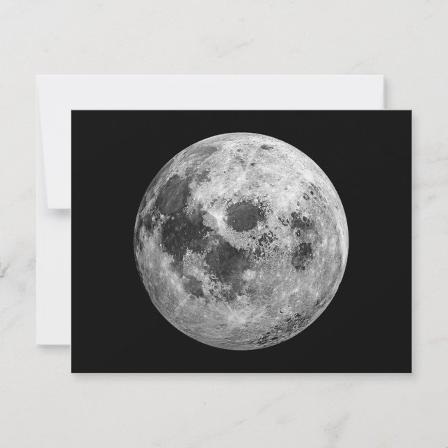 Cool Full Moon Graphic Space Astronomy Science Holiday Card (Front)