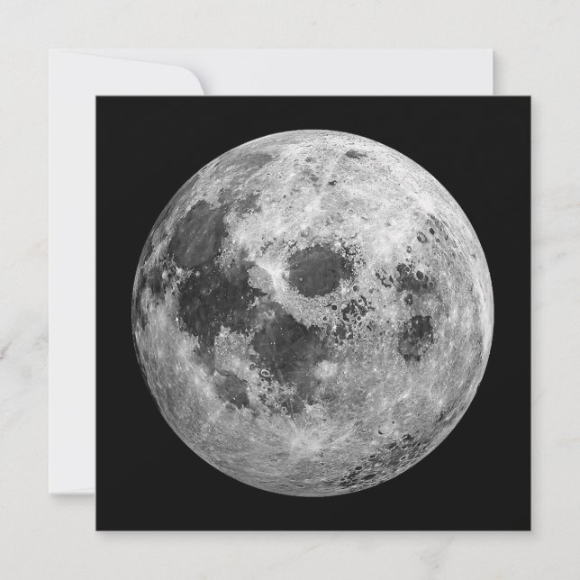 Cool Full Moon Graphic Space Astronomy Science Invitation (Front)