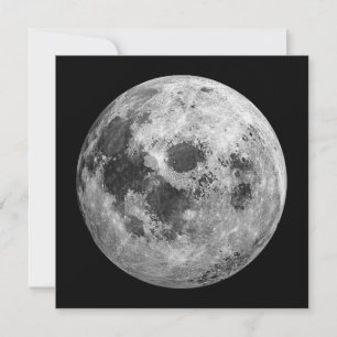 Cool Full Moon Graphic Space Astronomy Science Invitation