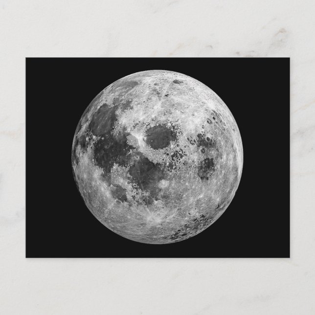 Cool Full Moon Graphic Space Astronomy Science Postcard (Front)