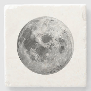 Cool Full Moon Graphic Space Astronomy Science Stone Coaster