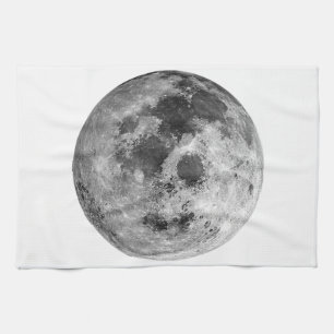 Cool Full Moon Graphic Space Astronomy Science Tea Towel