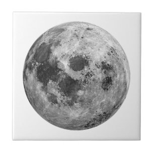 Cool Full Moon Graphic Space Astronomy Science Tile
