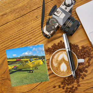 Cool Fun Aeroplane Photo, Pilot Family, Aviation  Glass Coaster