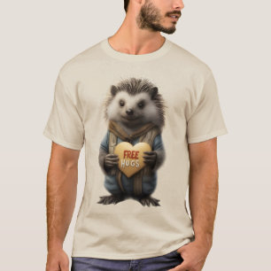 Cool Fun and Funny Free Hugs Cute Hedgehog T-Shirt