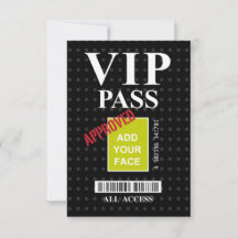Cool fun black and white customisable VIP Pass…