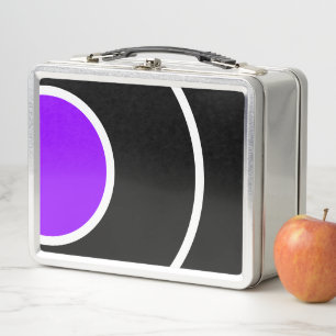 Cool Fun Bright Purple Black White Concentric Art Metal Lunch Box
