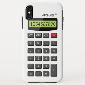Cool Fun Calculator Pattern with Custom Text iPhone XS Max Case