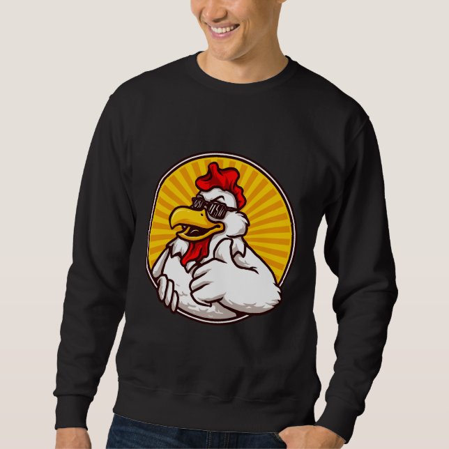 Cool fun chicken mascot design   sweatshirt (Front)