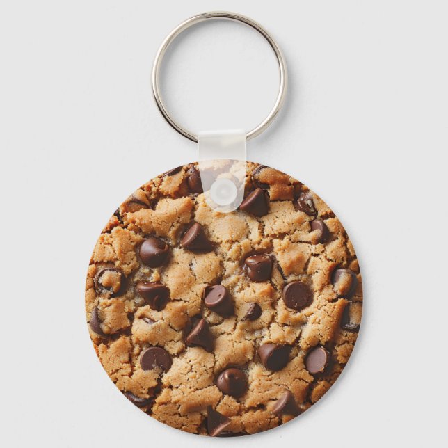 Cool Fun Chocolate Chip Cookie Theme  Key Ring (Front)