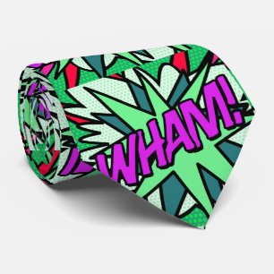 Cool Fun Comic Book WHAM Superhero  Tie