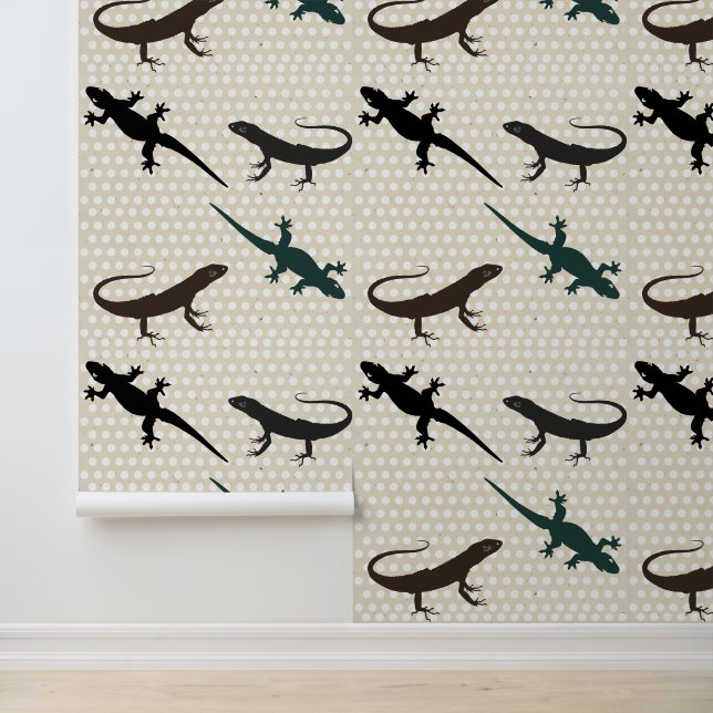      Cool Fun Graphic Trendy Earthy Vintage Lizard Wallpaper (Application)