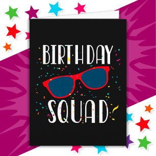 Cool Fun Matching Group Party Crew Birthday Squad Card
