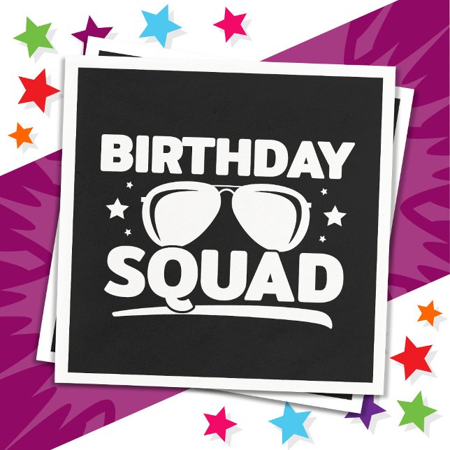 Cool Fun Matching Group Party Crew Birthday Squad Napkin (Creator Uploaded)