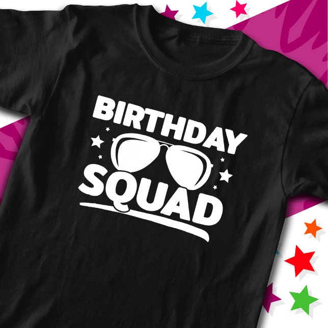 Cool Fun Matching Group Party Crew Birthday Squad T-Shirt (Creator Uploaded)