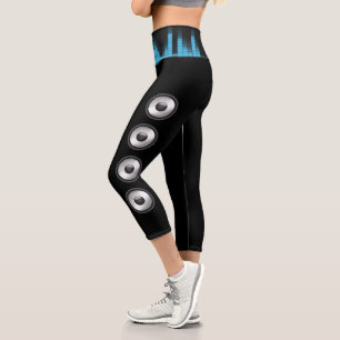 Cool fun Music Speaker design Music is my life Capri Leggings