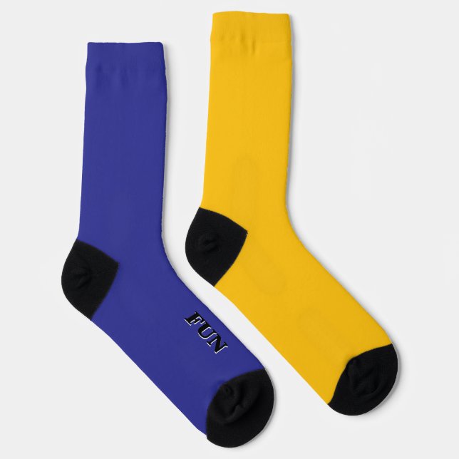Cool Fun Orange Blue Solid Colour Mismatched  Socks (Right)