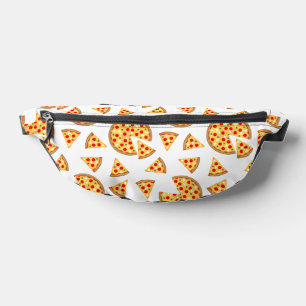 Cool fun pizza and slices pattern on white bum bags