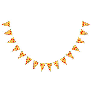 Cool fun pizza party kids birthday bunting 