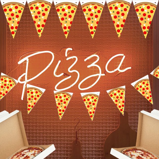 Cool fun pizza party kids birthday bunting  (Creator Uploaded)