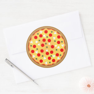 Cool fun pizza party kids birthday classic round sticker