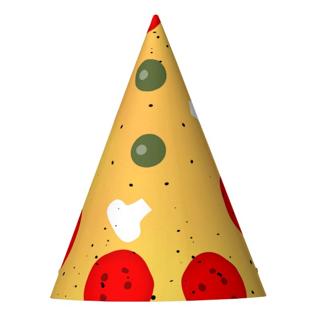 Cool fun pizza party kids birthday hat (Front)