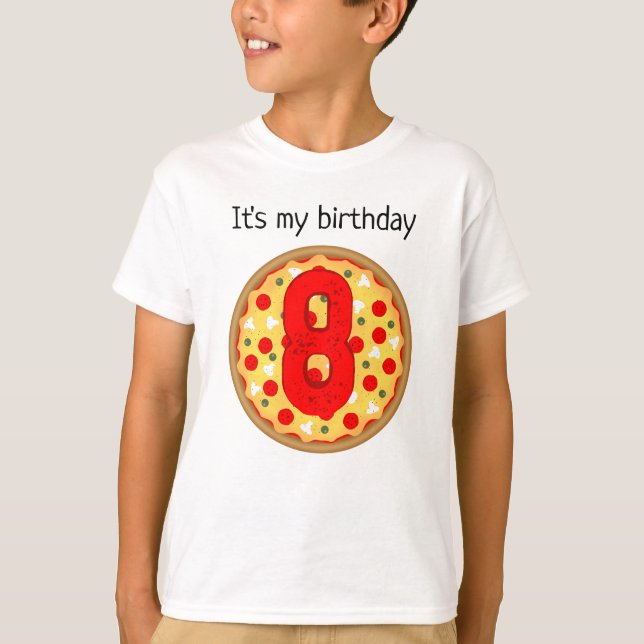 Cool fun pizza party kids birthday T-Shirt (Front)