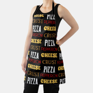 Cool fun pizza pepperoni cheese crust text pattern apron