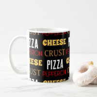 Cool fun pizza pepperoni cheese crust text pattern