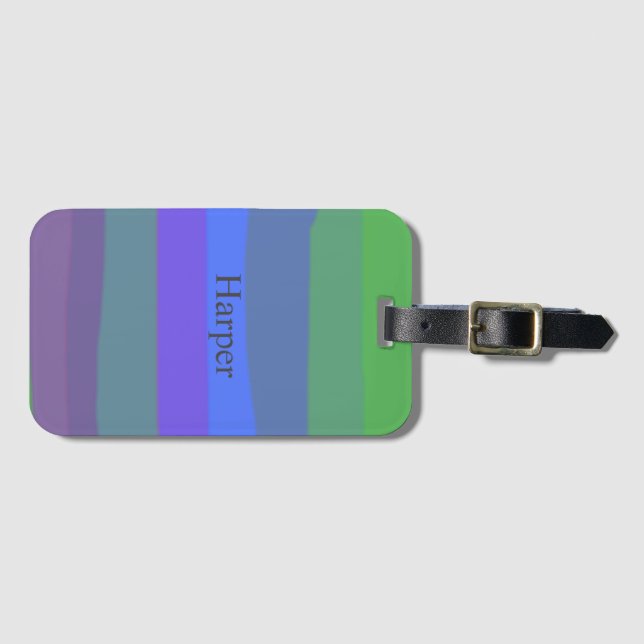 Cool Fun Pretty Cool Colourful Girls Luggage Tag (Front Horizontal)