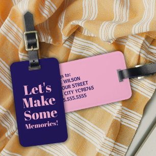 Cool Fun Purple Pink Summer Vibes Luggage Tag