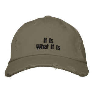 Cool Fun Quote Rustic Vintage Olive Green Embroidered Hat