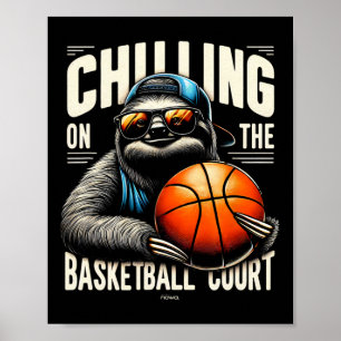 Cool Fun Sketll Sloth - Chilling On The Sketll Cou Poster