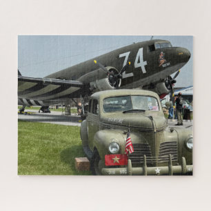 Cool Fun Vintage Aeroplane Photo Pilot Aviation  Jigsaw Puzzle