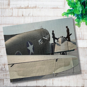 Cool Fun Vintage Aeroplane Photo Pilot Aviation Jigsaw Puzzle