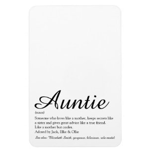 Cool Fun World's Best Ever Aunt Auntie Definition Magnet