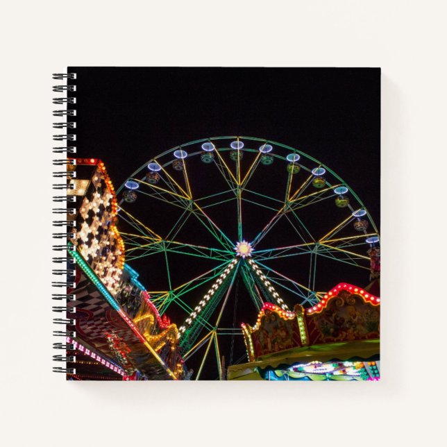 Cool Funfair at Night Notebook (Front)