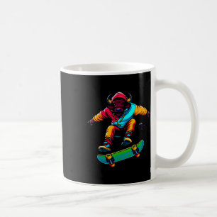 Cool Funky Buffalo Skateboarding Illustration Art Coffee Mug